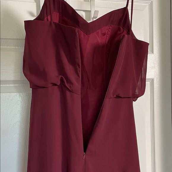 BILL LEVKOFF Dress 1266 Spaghetti Straps Floor Length 10 Wine Cranberry Lined - Picture 11 of 13